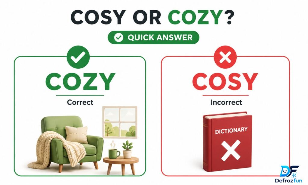 Cosy or Cozy – Quick Answer