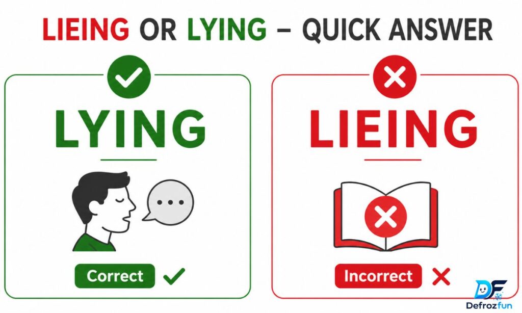 Lieing or Lying – Quick Answer