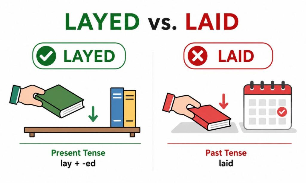 Confused between layed and laid? Learn the correct spelling, grammar rules, meanings, examples, and common mistakes in this easy 2026 guide.