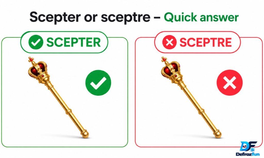 Confused between Scepter and Sceptre? Discover the correct spelling, meaning, biblical significance, and usage examples to avoid common mistakes in 2026.
