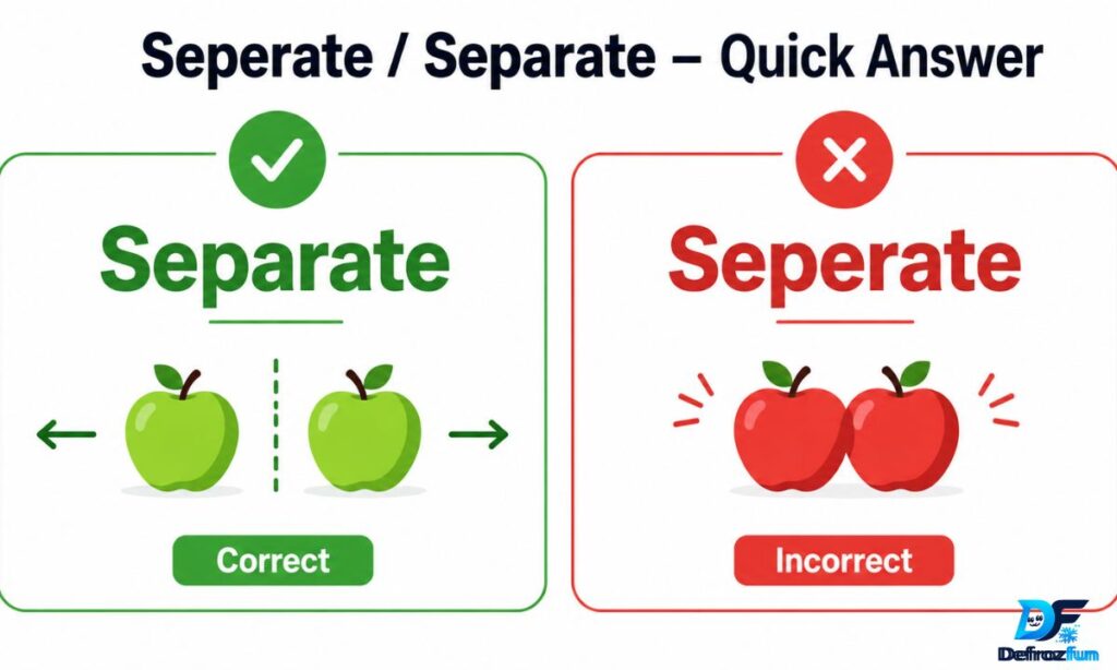 Seperate  Separate – Quick Answer