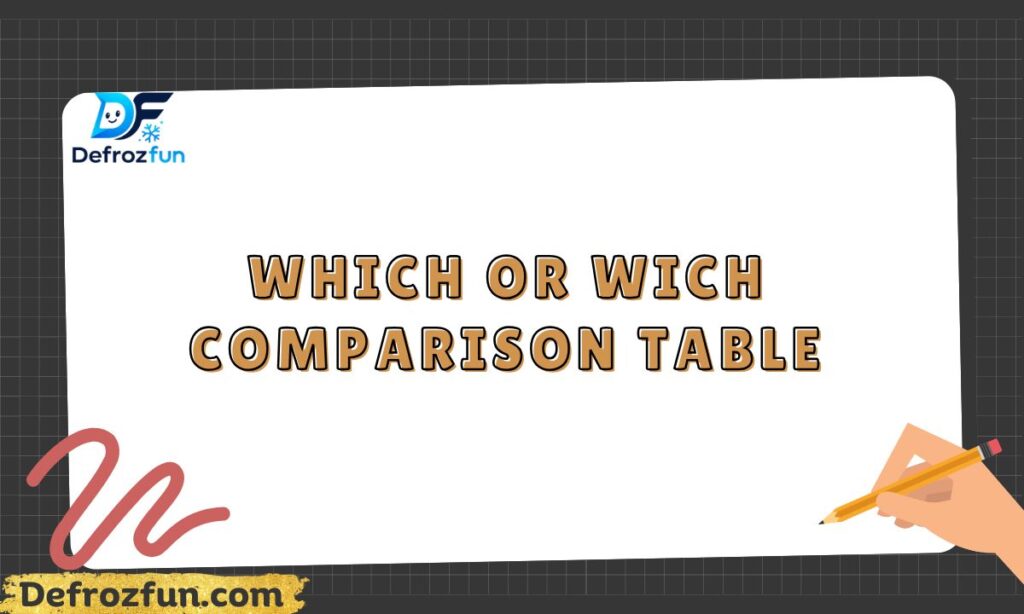 Which or Wich Comparison Table