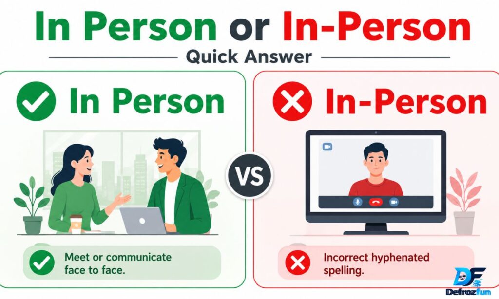 In Person Examples in Sentences